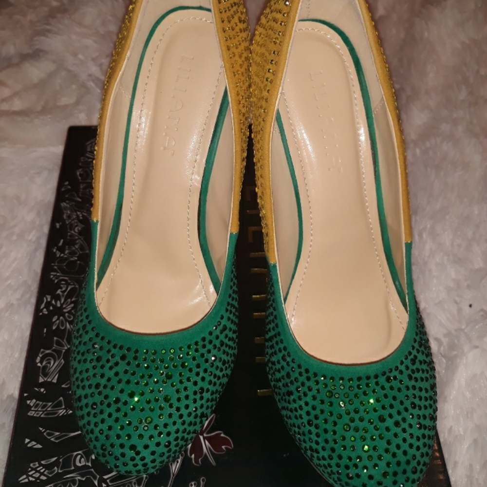 Multiple colored 6" stilletto pump.